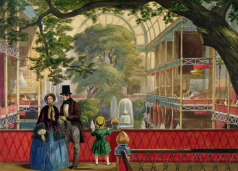 Uitzicht over het balkon, uit Dickinsons Comprehensive Pictures of the Great Exhibition of 1851, gepubliceerd 1854